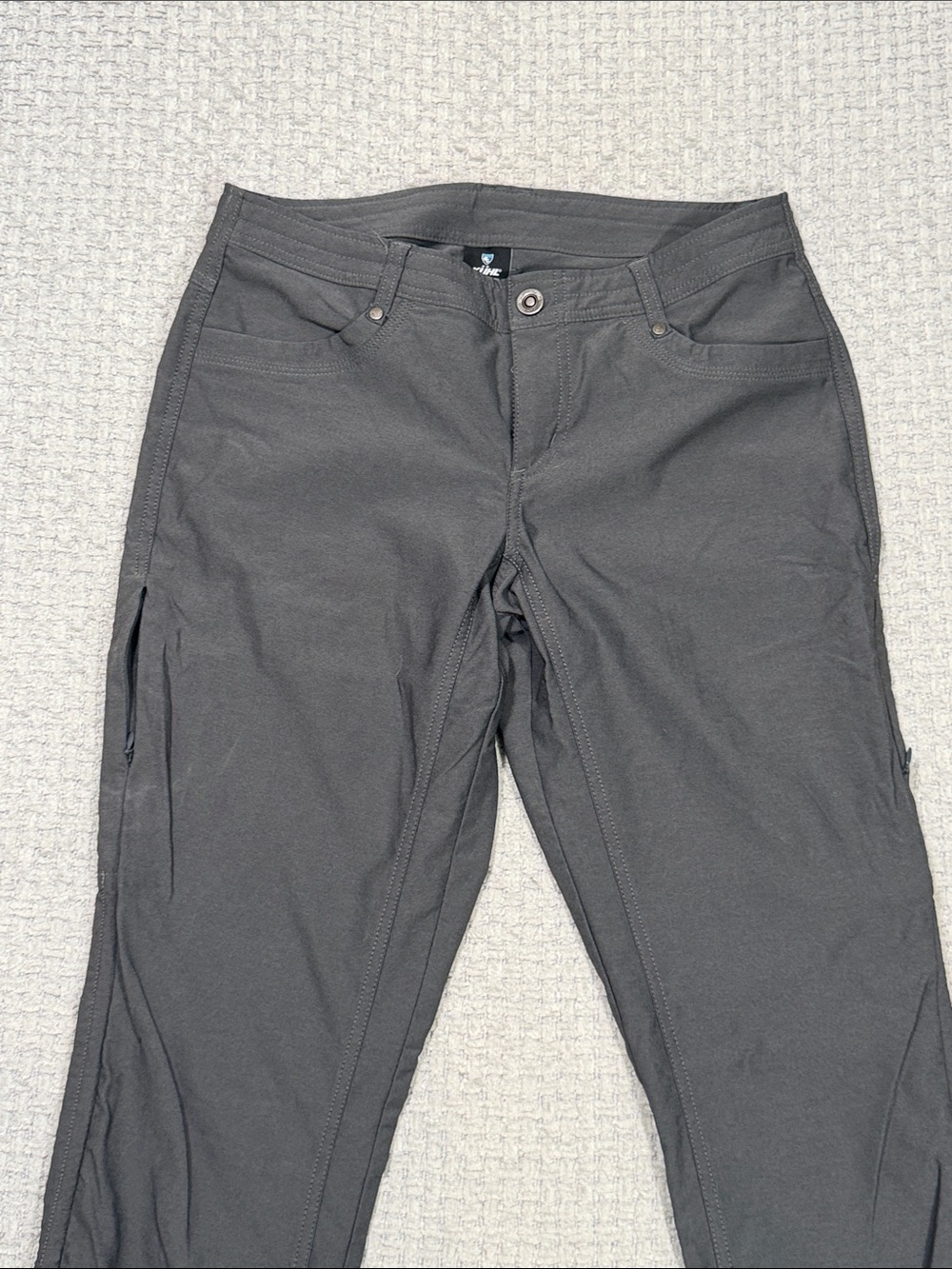 Kuhl Trekr Hiking Pants Women's Charcoal Cargo Cinch Up Legs Size 6 Long - Picture 10 of 16